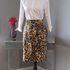 NEW Merona Brown Animal Print Skirt Size 8